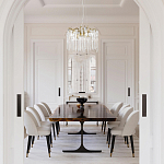 Люстра подвесная круглая в виде ветвей деревьев бронзового цвета с прозрачными подвесками-каплями Droplet Chandelier варинант исполнения - 7 | Loft Concept в Саратове