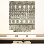 Панно на стену плетеное Макраме бежевый цвет  варинант исполнения - 11 | Loft Concept в Саратове