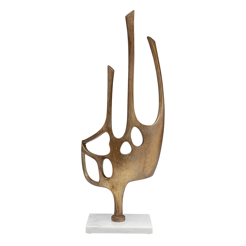 Аксессуар современный Абстракция Abstract Sculpture Brass Золотой Белый Мрамор Bianco в Саратове | Loft Concept 