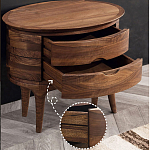 Прикроватный столик из дерева с 2-мя ящиками Moon Walnut Furniture варинант исполнения - 4 | Loft Concept в Саратове