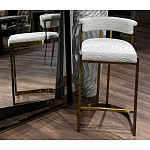 Стул барный букле бежевый с каркасом цвета матовое золото Tactility варинант исполнения - 6 | Loft Concept в Саратове