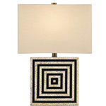 Настольная лампа с квадратным основанием и прямоугольным абажуром Neat Lines варинант исполнения - 3 | Loft Concept в Саратове