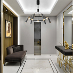 Люстра круглая с 9-ю цилиндрическими плафонами на магнитном креплении Bronze Concert варинант исполнения - 6 | Loft Concept в Саратове