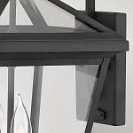 Настенный фонарь черного цвета с прозрачным стеклянным плафоном трапециевидной формы Hinkley варинант исполнения - 5 | Loft Concept в Саратове