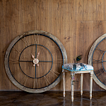 Часы настенные деревянные с римскими цифрами бронзового цвета Clock with History варинант исполнения - 2 | Loft Concept в Саратове