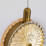 Подвесной светильник с плафонами из рельефного стекла Peony Glass Bronze Six варинант исполнения - 3 | Loft Concept в Саратове