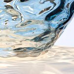 Настольная лампа со белым конусным абажуром и прозрачным голубым стеклянным основанием Quintiesse варинант исполнения - 5 | Loft Concept в Саратове