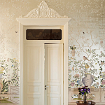 Обои ручная роспись Temple Newsam White Gold gilded silk варинант исполнения - 4 | Loft Concept в Саратове