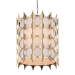 Подвесной светильник в форме цилиндра с фактурным серебряным каркасом и тканевым абажуром Silver Honeycomb варинант исполнения - 1 | Loft Concept в Саратове