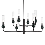 Люстра с 8-ю плафонами в форме стеклянных трубок и мраморных декоративных элементов Montreal варинант исполнения - 2 | Loft Concept в Саратове