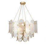 Люстра с многослойным эффектом из овальных элементов из непрозрачного стекла Conformation варинант исполнения - 2 | Loft Concept в Саратове