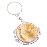 Зеркало брелок карманное двухстороннее из натурального камня Оникс Silver Stone Mirrors варинант исполнения - 4 | Loft Concept в Саратове