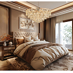 Люстра каскадная с подвесками в форме колец Galaxy of Light варинант исполнения - 9 | Loft Concept в Саратове