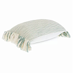 Чехол на подушку мятного цвета с бахромой и объемным узором Ethnic mix варинант исполнения - 1 | Loft Concept в Саратове