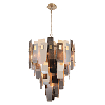 Люстра с многослойными стеклянными панелями янтарного и дымчатого цвета Textured Glass Chandelier варинант исполнения - 1 | Loft Concept в Саратове