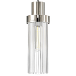 Подвесной светильник с стеклянным ребристым цилиндрическим плафоном Steps варинант исполнения - 3 | Loft Concept в Саратове