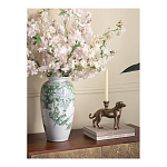 Ваза высокая с зелеными цветочными и птичьими мотивами Vase Inspired by Nature варинант исполнения - 3 | Loft Concept в Саратове