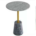 Кофейный столик круглый из мрамора серый Reliable Foundation варинант исполнения - 2 | Loft Concept в Саратове