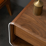 Прикроватная деревянная тумба с ящиком и нишей для хранения Moon Walnut Furniture варинант исполнения - 3 | Loft Concept в Саратове