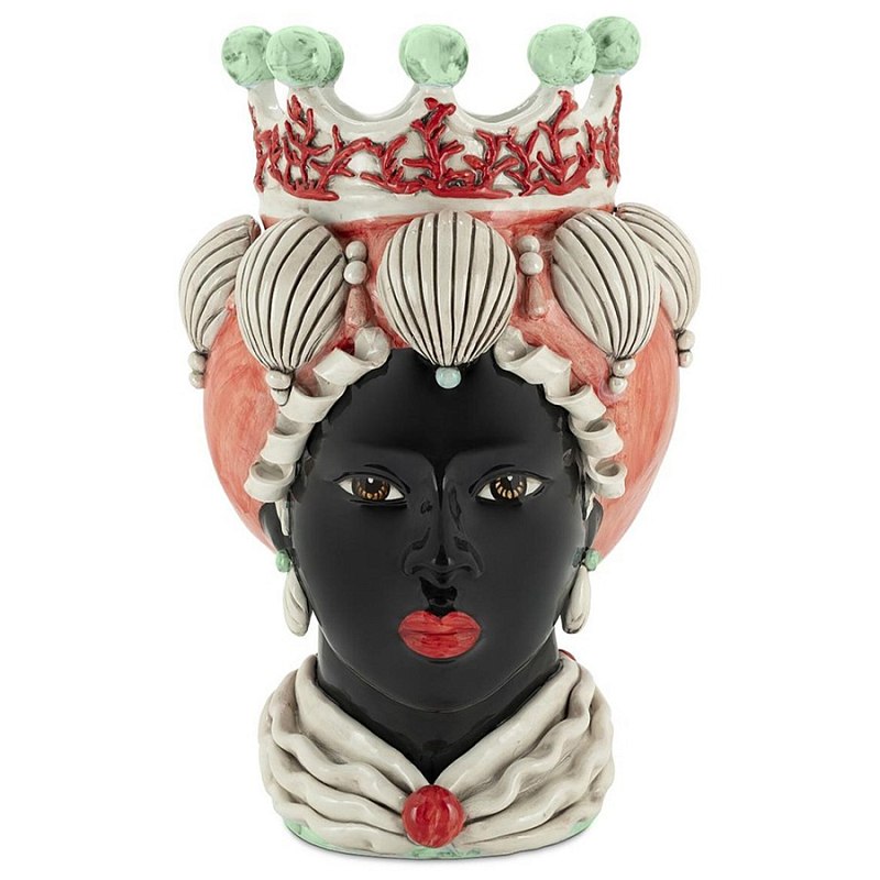 Ваза Vase Moro Lady Coral Green Red Черный Зеленый Коралловый Ваза Vase Moro Lady Coral Green Red Черный Зеленый Коралловый в Саратове | Loft Concept