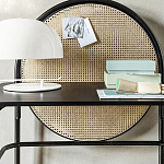 Письменный стол с круглой плетёной панелью для крепления заметок Allegory варинант исполнения - 3 | Loft Concept в Саратове