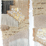 Триптих Геометрический гобелен бежевый Figurative Beige Wall Hangings варинант исполнения - 3 | Loft Concept в Саратове