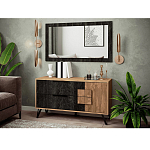 Зеркало настенное прямоугольное цвета угольный камень Stone Effect варинант исполнения - 2 | Loft Concept в Саратове