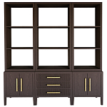 Модульный стеллаж Primo из трех составных элементов Темный орех варинант исполнения - 1 | Loft Concept в Саратове