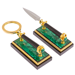 Настольный письменный набор из малахита с декором в виде лошади Leader Organizer варинант исполнения - 6 | Loft Concept в Саратове