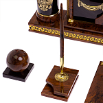 Настольный письменный набор с часами из природного камня обсидиана Royal Set варинант исполнения - 5 | Loft Concept в Саратове