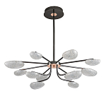 Люстра черного цвета с 12-ю прозрачными плафонами овальной формы Iona chandelier варинант исполнения - 1 | Loft Concept в Саратове