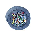 Подушка круглая из джинсовой одежды Heart Round варинант исполнения - 1 | Loft Concept в Саратове