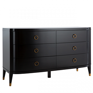 Комод в стиле неоклассика с 6-ю ящиками Coco 6 Чёрный
