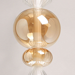 Подвесной светильник с вертикальной композицией из прозрачных и янтарных стеклянных шаров и ромбов Gabriel Scott Luna варинант исполнения - 6 | Loft Concept в Саратове