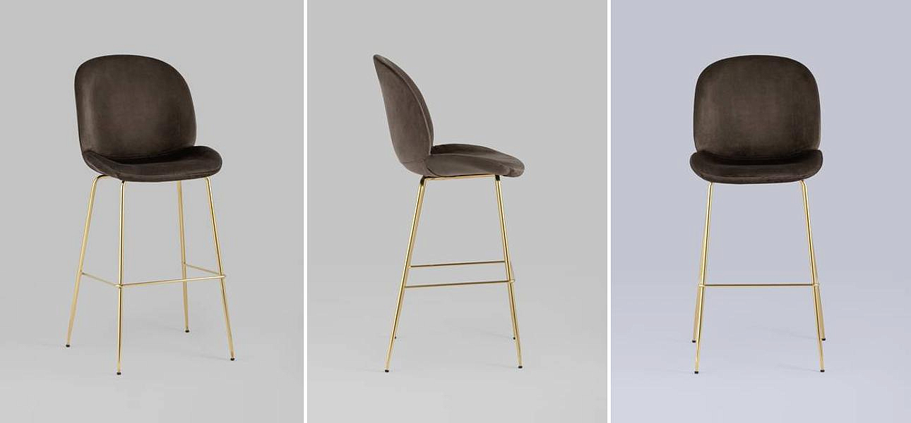 Барный Стул Коричневый Велюр Vendramin Chair Барный Стул Коричневый Велюр Vendramin Chair - Loft-Concept в Саратове