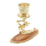 Подсвечник из натурального камня агат светло-коричневый Stone Candlestick варинант исполнения - 1 | Loft Concept в Саратове