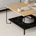 Стол журнальный с квадратной столешницей и полкой MARBO LOTUS варинант исполнения - 2 | Loft Concept в Саратове