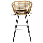 Стул барный с ротанговым плетением Half Bar Chair with Wicker с подлокотниками варинант исполнения - 5 | Loft Concept в Саратове