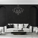 Люстра с тонким металлическим каркасом цвета хром Quasar варинант исполнения - 5 | Loft Concept в Саратове