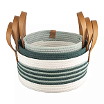 Корзина для хранения с ручками Interlacement Green варинант исполнения - 3 | Loft Concept в Саратове