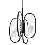 Люстра с гравировкой на акриловых плафонах Gravyura Black D 33 см варинант исполнения - 1 | Loft Concept в Саратове