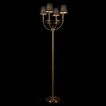 Торшер с металлическим основанием бронзового цвета с черными конусовидными абажурами Dignity варинант исполнения - 2 | Loft Concept в Саратове