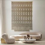 Панно на стену плетеное Макраме бежевый цвет  варинант исполнения - 10 | Loft Concept в Саратове
