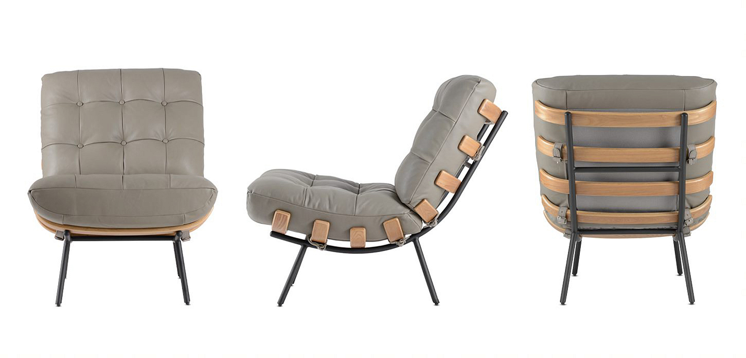 Кресло Philbert Chair grey leather Кресло Philbert Chair grey leather - Loft-Concept в Саратове