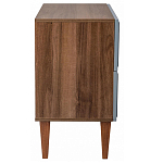Тумба прикроватная серая из массива бука с 2-мя ящиками Wenge Light варинант исполнения - 3 | Loft Concept в Саратове