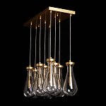 Люстра с 9-ю прозрачными стеклянными плафонами в форме капли Lucid Rain  варинант исполнения - 9 | Loft Concept в Саратове