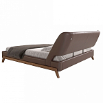 Кровать двуспальная с изголовьем из экокожи шоколадно-коричневого цвета Modern Look варинант исполнения - 3 | Loft Concept в Саратове