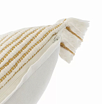 Чехол на подушку горчичного цвета с бахромой и объемным узором Ethnic mix варинант исполнения - 3 | Loft Concept в Саратове