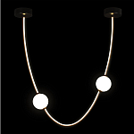 Подвесной светильник в форме дуги с белыми шарообразными плафонами Flos Wireline Lighting варинант исполнения - 3 | Loft Concept в Саратове