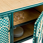 Комод для посуды из ротанга Felice Rattan Green варинант исполнения - 4 | Loft Concept в Саратове